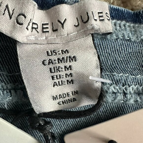 Sincerely Jules Blue Denim Corset Boho Crop Top, NWT, Medium - Picture 6 of 7